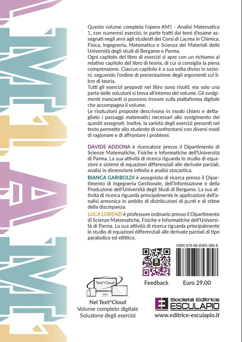 ADDONA GARIBOLDI LORENZI - AM1 Analisi Matematica. Esercizi